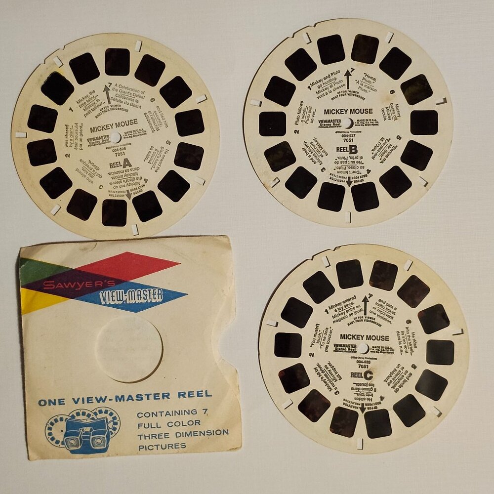 VINTAGE VIEW MASTER MICKEY MOUSE Reels x 3